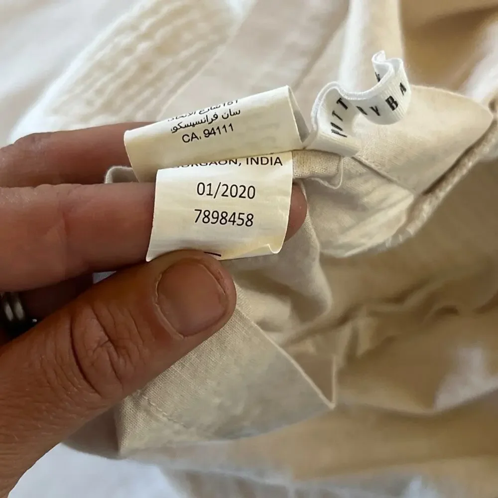 Pottery Barn 100% Cotton White Gauze Ivory Back Envelope Pillow Sham One King